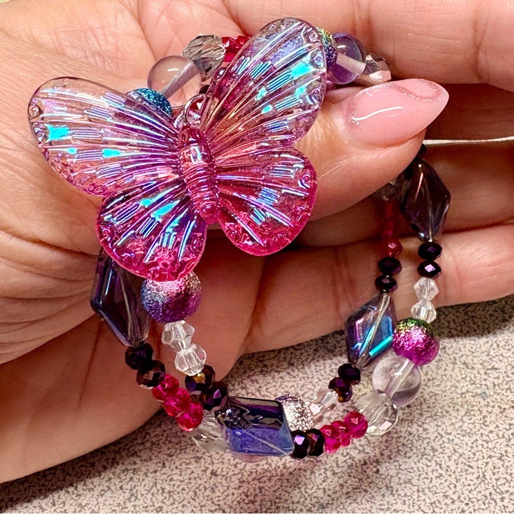 Colorful Butterfly Beaded Bracelet